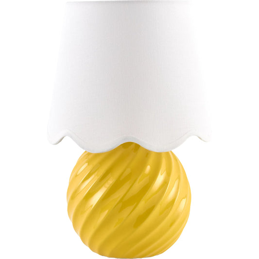 Stelvio Accent Table Lamp with Linen Shade by Livabliss in glazed. Made from ceramic, linen, polystyrene in a transitional style.