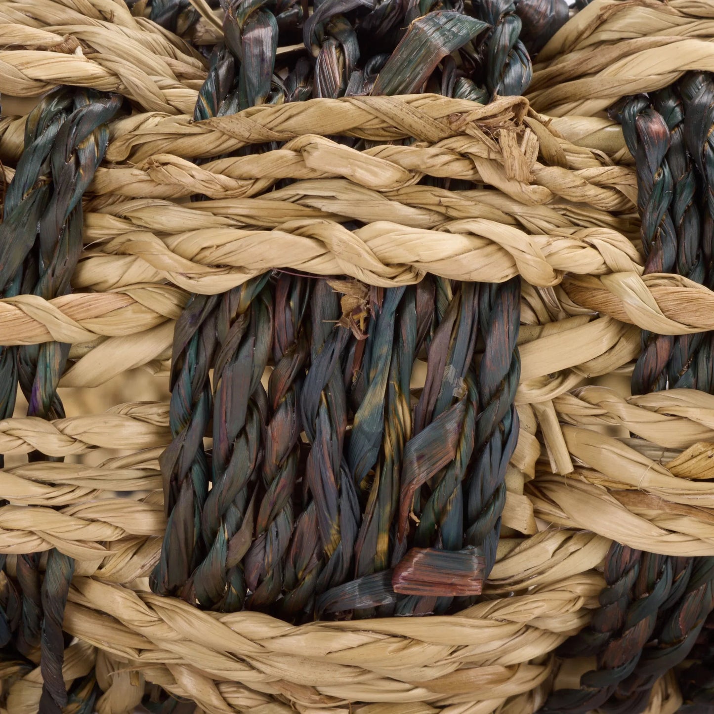 009 SI-2630227 | Closeup | Campbell Baskets (Set of 2) by HedgeApple Essentials in natural, dark natural. Made from seagrass, metal in a unique style.