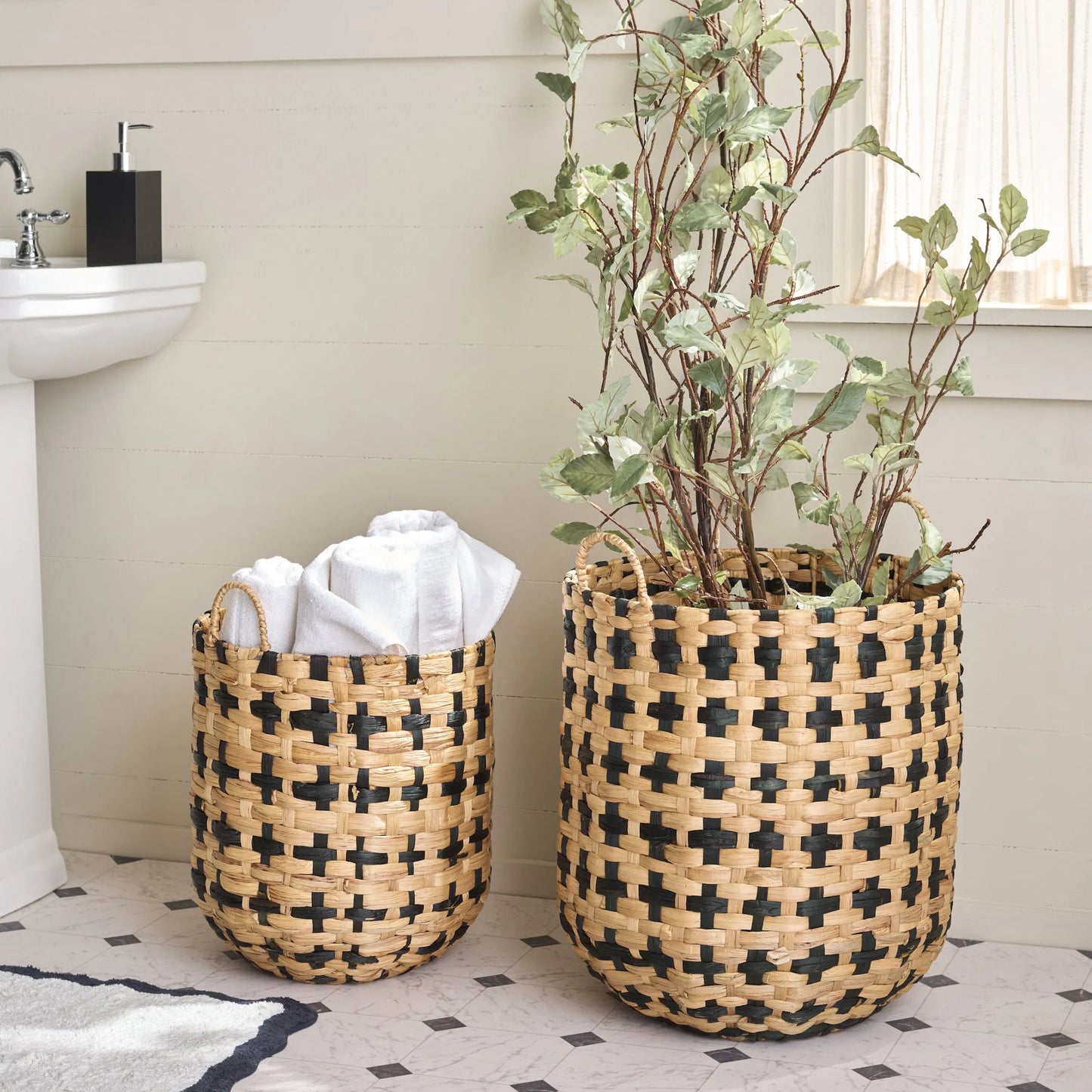 009 SI-2630231 | Lifestyle | Trego Baskets (Set of 2) by HedgeApple Essentials in natural, black. Made from metal in a unique style.