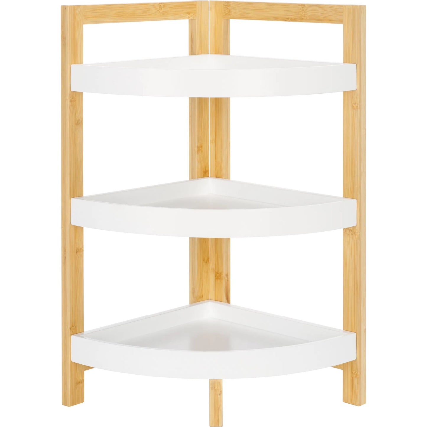 002 SI-2193147 | Additional Silo | Adler 3 Tier Corner Shelf by Safavieh in white, natural bamboo. Made from unique in a unique style.