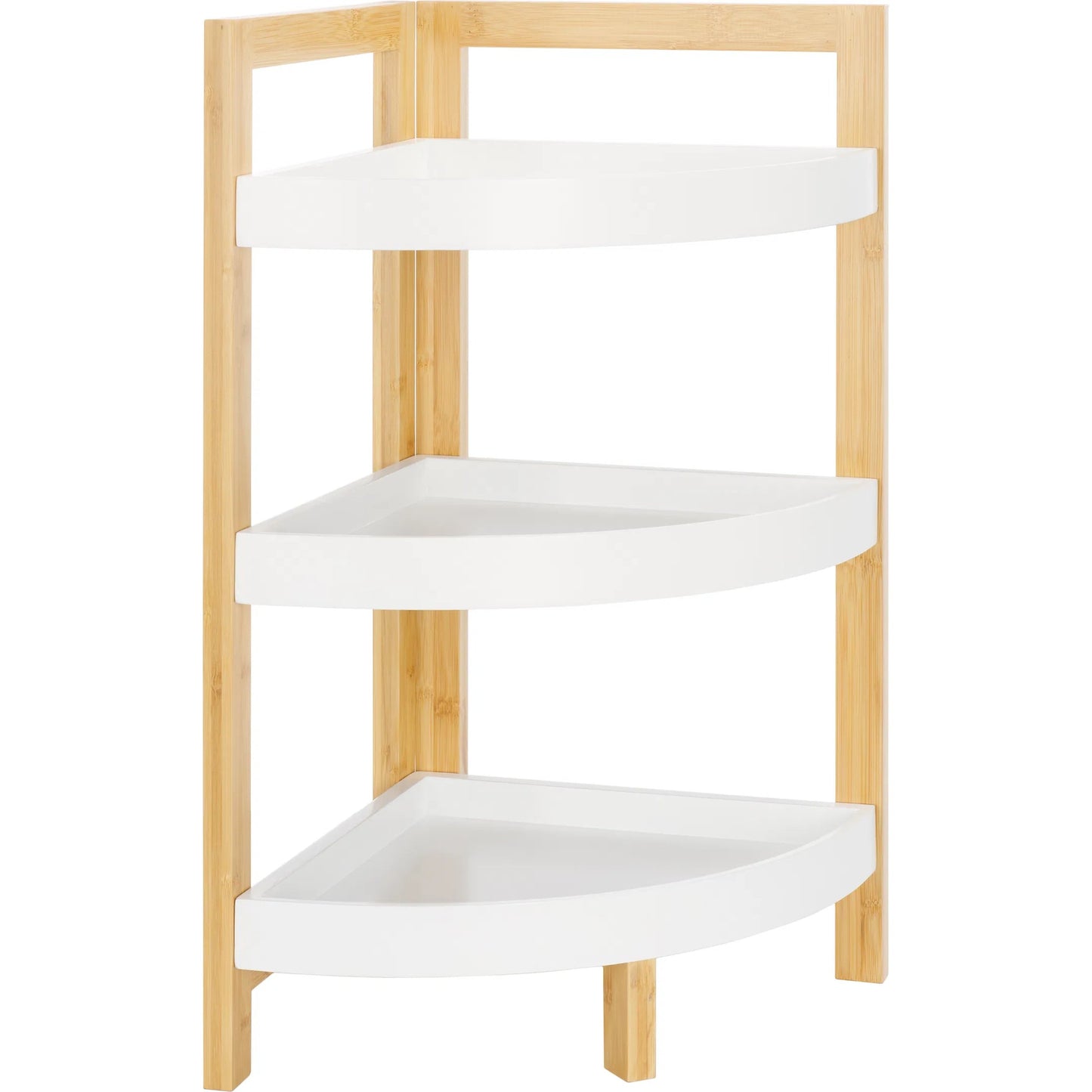 001 SI-2193147 | Primary Silo | Adler 3 Tier Corner Shelf by Safavieh in white, natural bamboo. Made from unique in a unique style.