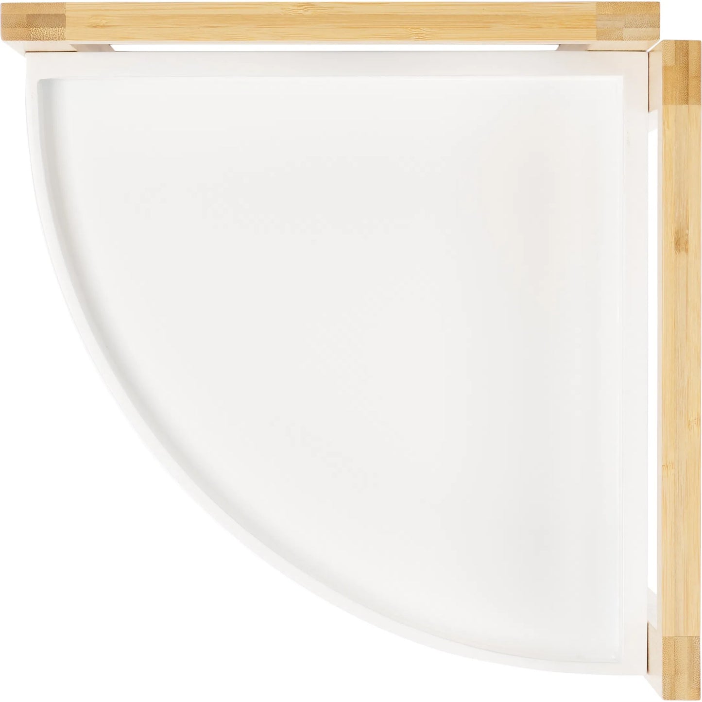 010 SI-2193147 | Closeup | Adler 3 Tier Corner Shelf by Safavieh in white, natural bamboo. Made from unique in a unique style.