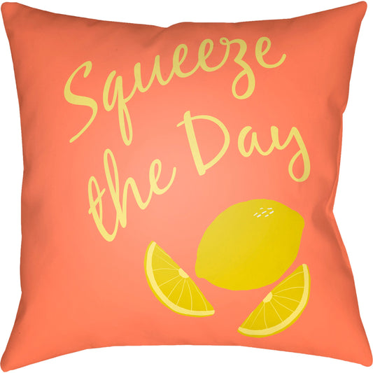 Summer Pillow - 11706 by Livabliss in terracotta, apricot, ivory, clay, light khaki. Made from front: 100% polyester, back: 100% polyester, fill: polyester, polyfill in a modern style.