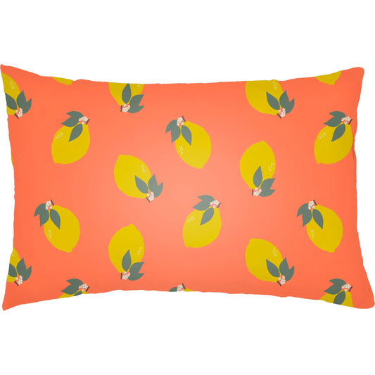 Summer Pillow - 32635 by Livabliss in terracotta, apricot, off-white, saffron, clay, brass. Made from front: 100% polyester, back: 100% polyester, fill: polyester, polyfill in a modern style.