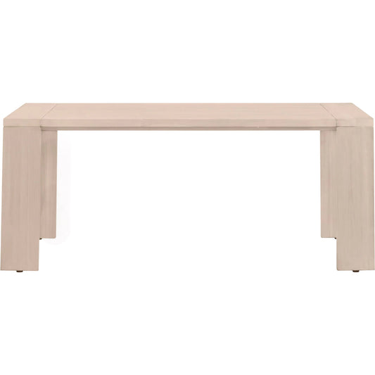 Sur Outdoor Dining Table by Essentials For Living in washed ever teak. Made from solid teak wood in a modern style.