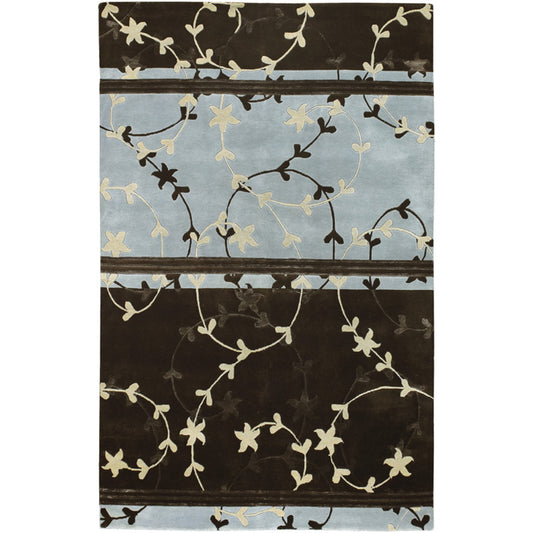 Mugal Rug - 7516 by Surya in light blue, brown. Made from 100% semi-worsted new zealand wool in a unique style.