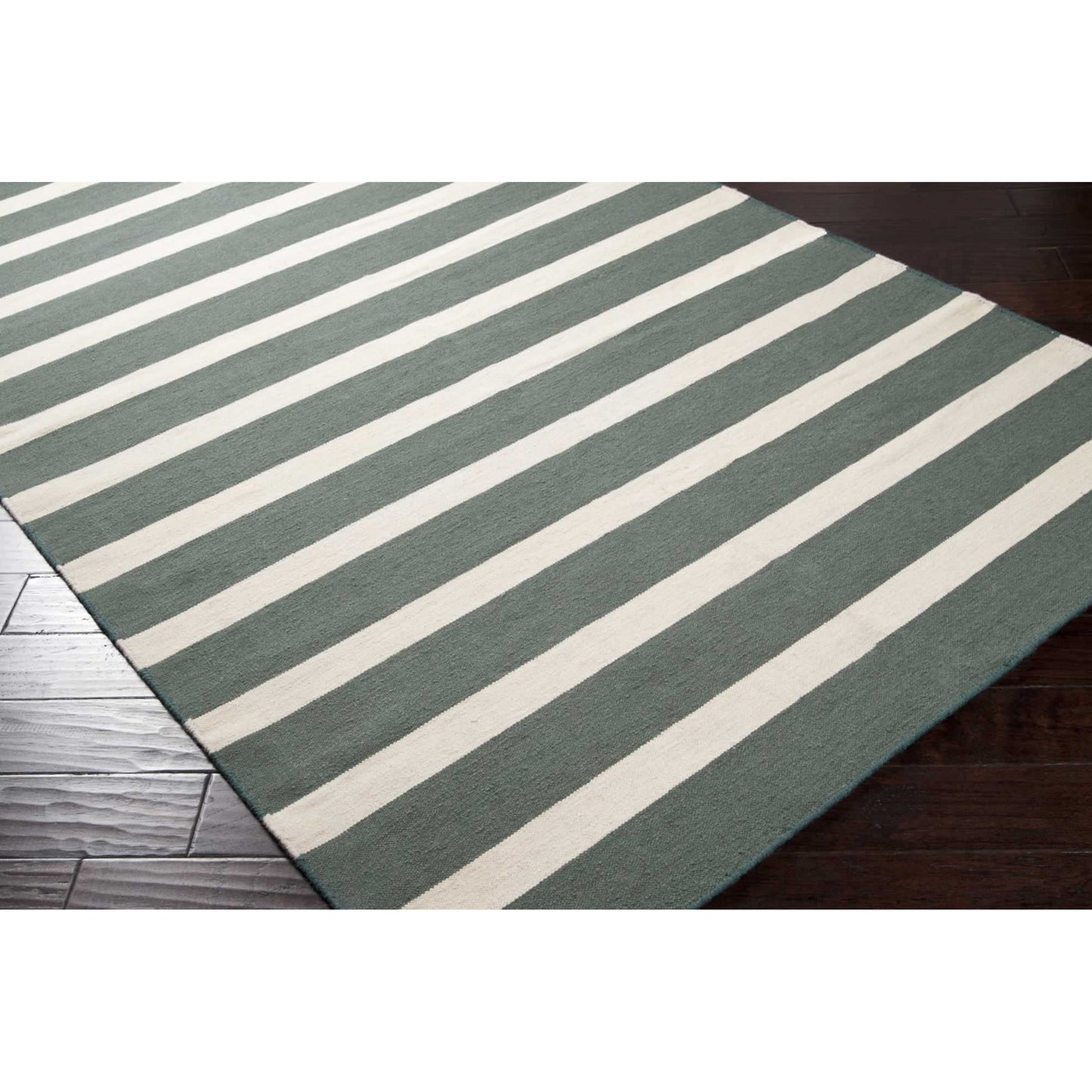 002 22423-3198 | Closeup | Frontier Rug - 6861 by Surya in dark green, light beige. Made from 100% wool in a unique style.