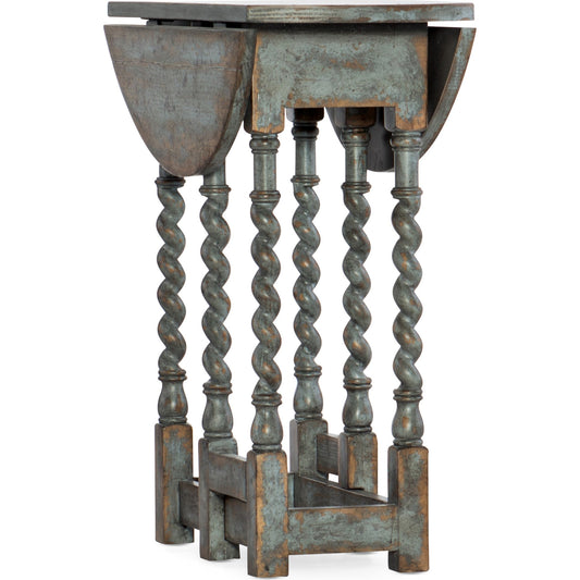 001 SI-1749062 | Primary Silo | La Grange Prause Gate Leg Round Table by Hooker Furniture in blue bonnet. Made from pecky hickory veneer, solid-wood edge top in a cottage & farmhouse style.