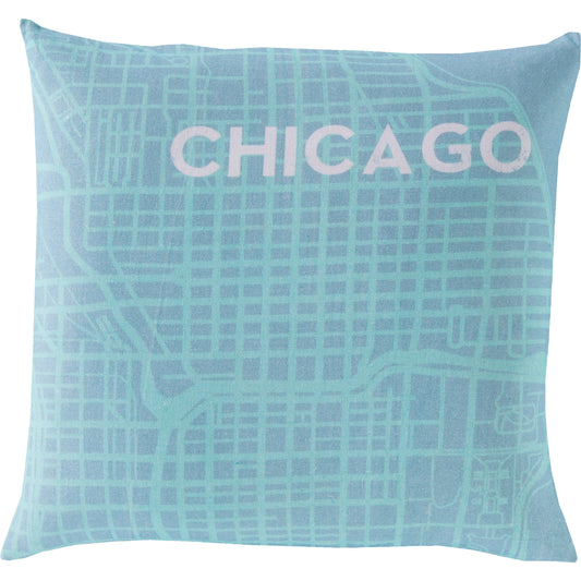 City Maps Pillow by Surya. Made from cotton in a modern style.