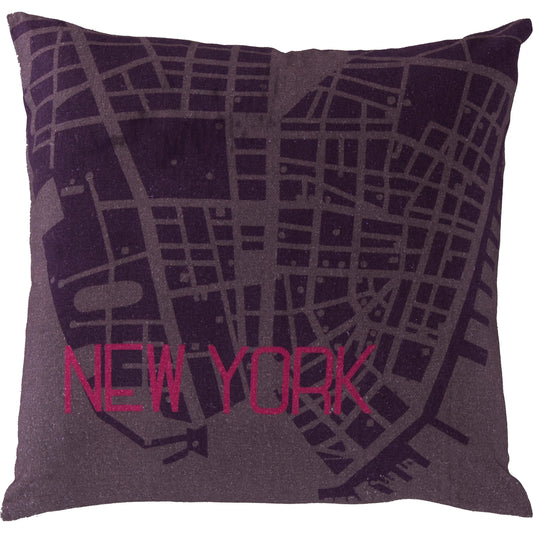 City Maps Pillow by Surya. Made from cotton in a modern style.
