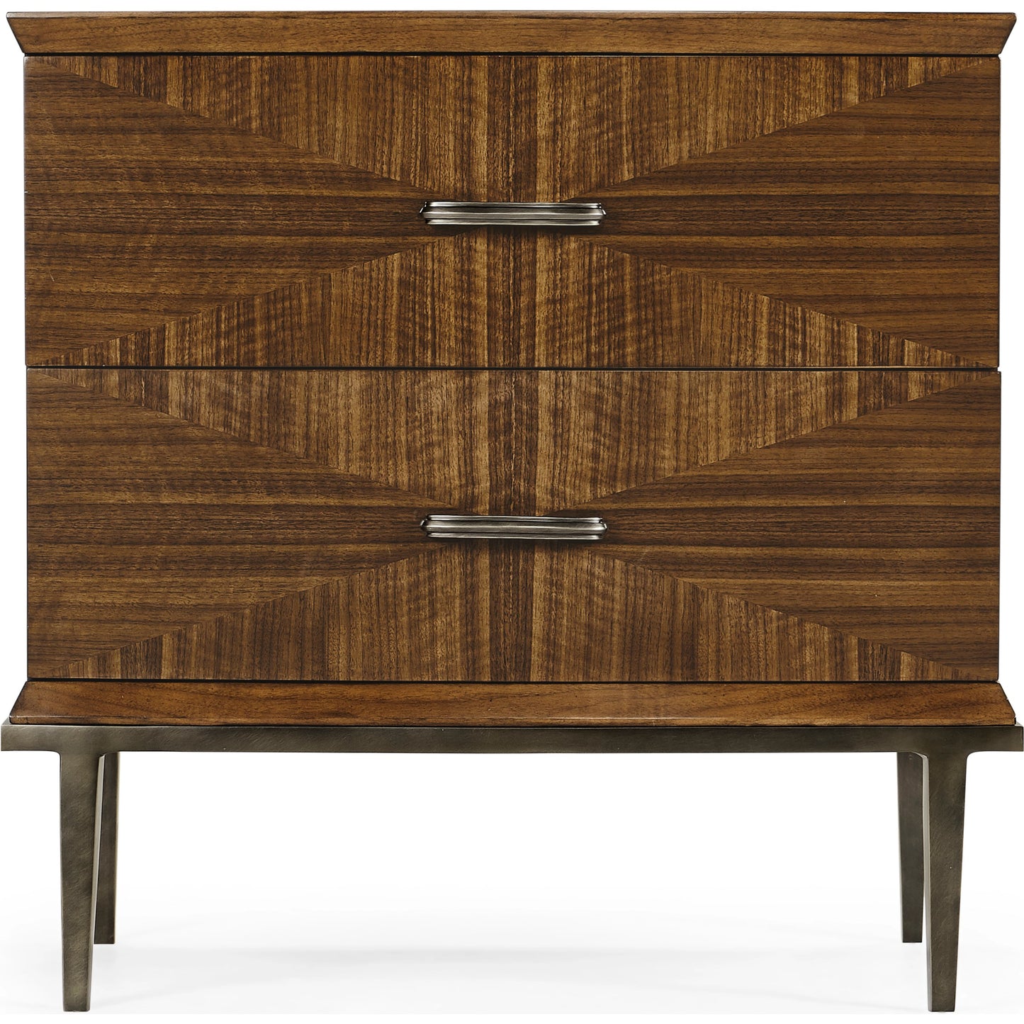 003 SI-1991097 | Additional Silo | Toulouse Bedside Chest by Jonathan Charles in walnut. Made from walnut quarter figured veneer in a modern style.
