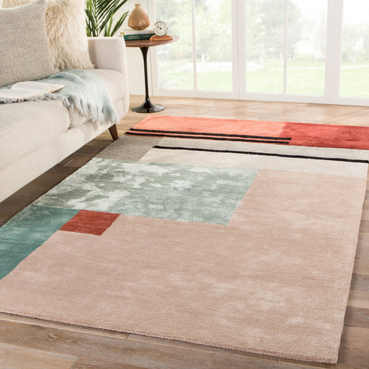 Syntax SYN04 Rug by Jaipur Living in pink, red. Made from 61% viscose, 39% wool in a unique style.