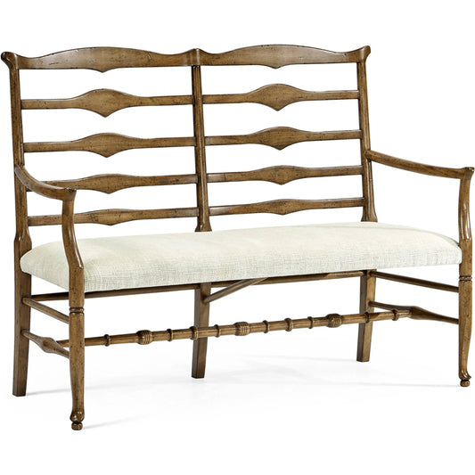 001 SI-1991030 | Primary Silo | Casual Accents Medium Driftwood Ladderback Bench, Uph by Jonathan Charles. Made from acacia in a cottage & farmhouse style.