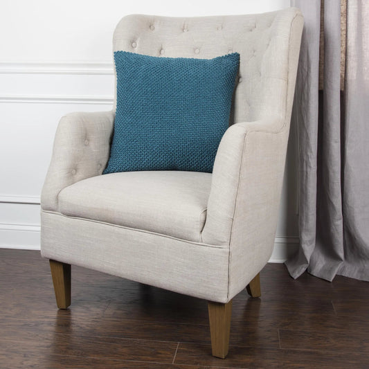 Ingham Pillow by HedgeApple Essentials in dark teal, blue. Made from cotton in a eclectic & global style.