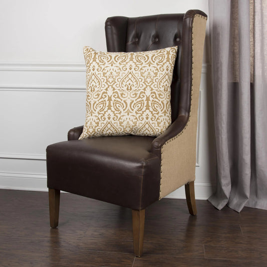 Sugar Pillow by HedgeApple Essentials in neutral, yellow. Made from cotton burlap in a traditional style.