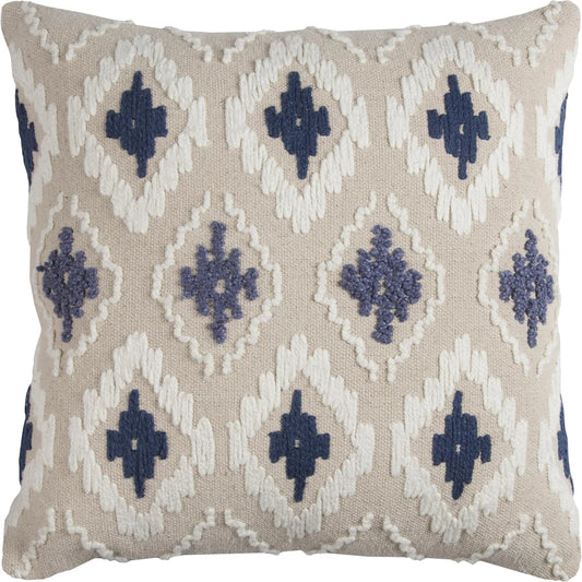 Anne Pillow by HedgeApple Essentials in neutral, blue. Made from polyester, cotton canvas (recyceld) in a rustic style.