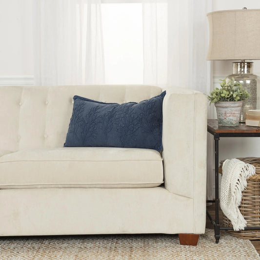 Holmwood Pillow by HedgeApple Essentials in dark blue, indigo blue, navy. Made from cotton casement in a coastal style.