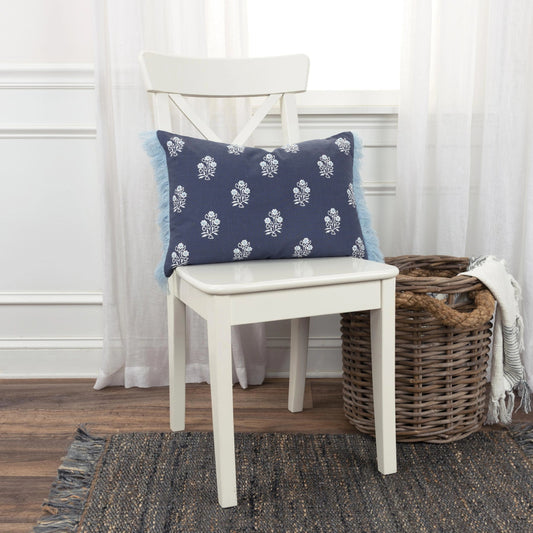 Hartland Pillow by HedgeApple Essentials in blue. Made from polyester, cotton in a modern style.