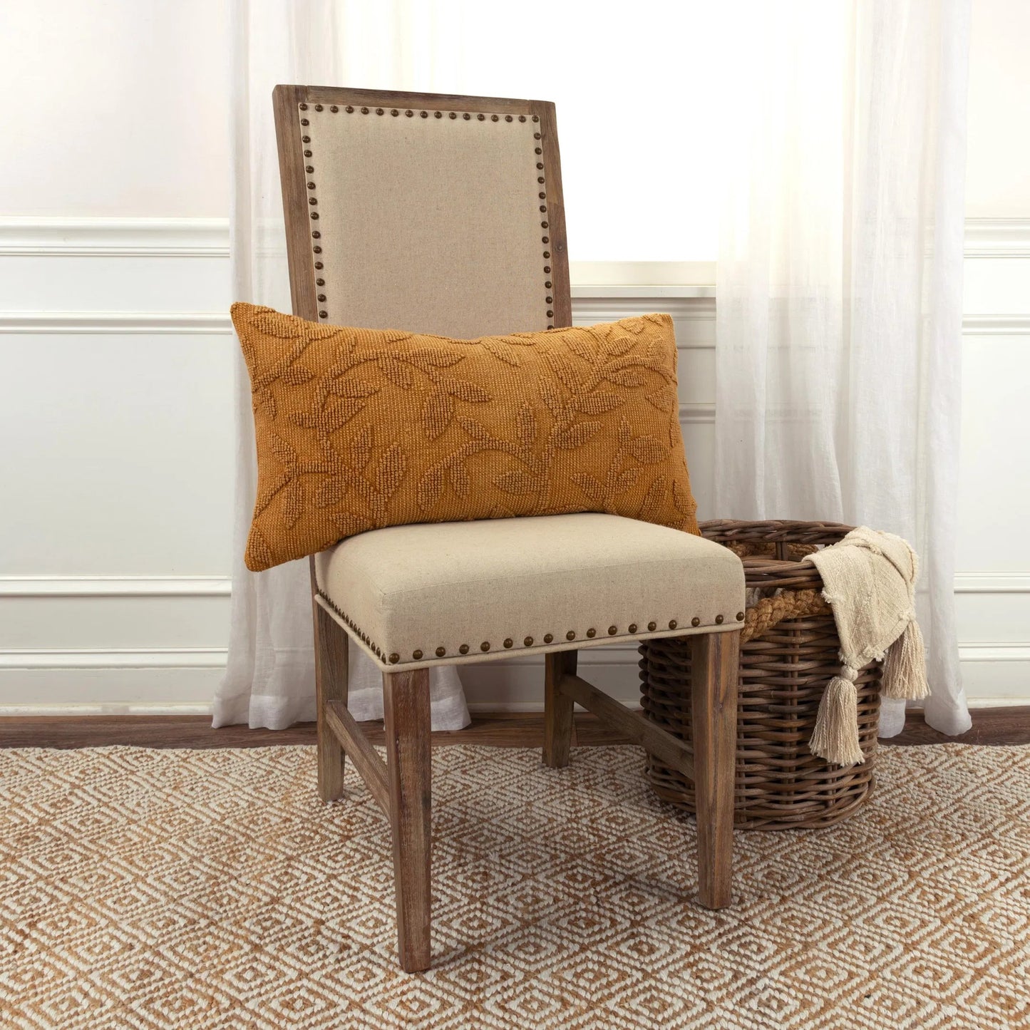 004 SI-2438818 | Lifestyle | Jerome Pillow by HedgeApple Essentials in light orange, pumpkin. Made from cotton in a eclectic & global style.