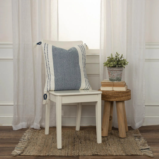 Sandusky Pillow by HedgeApple Essentials in navy, white. Made from cotton in a transitional style.