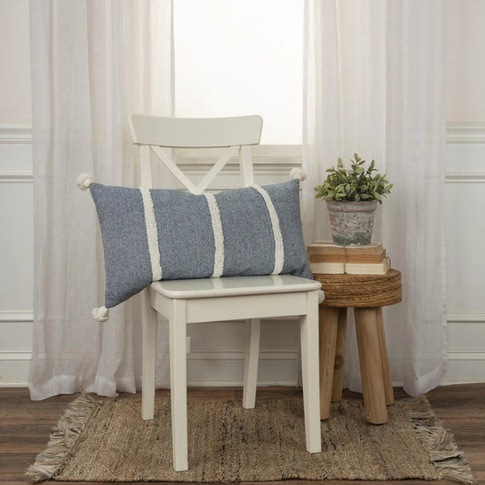 Douglas Pillow by HedgeApple Essentials in blue. Made from cotton in a transitional style.