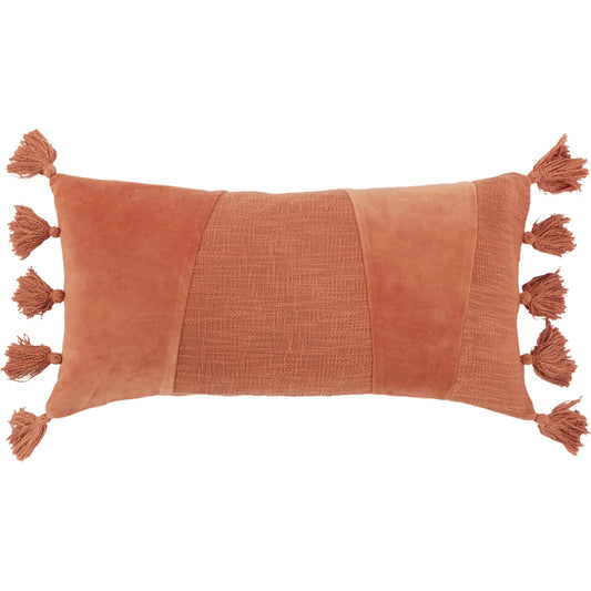 Goshen Pillow by HedgeApple Essentials in burnt orange, muted orange, orange. Made from polyester, cotton velvet in a eclectic & global style.