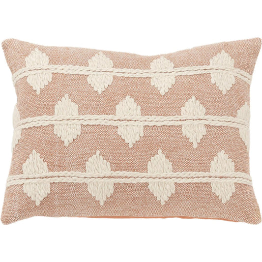 Cape Pillow by HedgeApple Essentials in pink, orange, coral. Made from cotton in a rustic style.