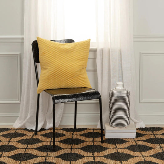 McCone Pillow by HedgeApple Essentials in yellow. Made from cotton in a modern style.