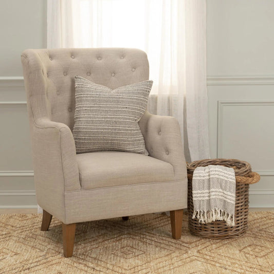 Nippawalla Pillow by HedgeApple Essentials in black, cream. Made from cotton in a transitional style.