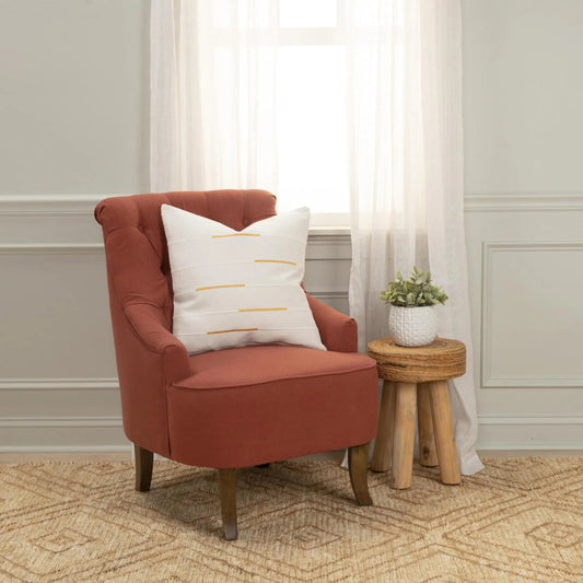 Winchester Pillow by HedgeApple Essentials in gold, yellow, ivory. Made from cotton in a transitional style.