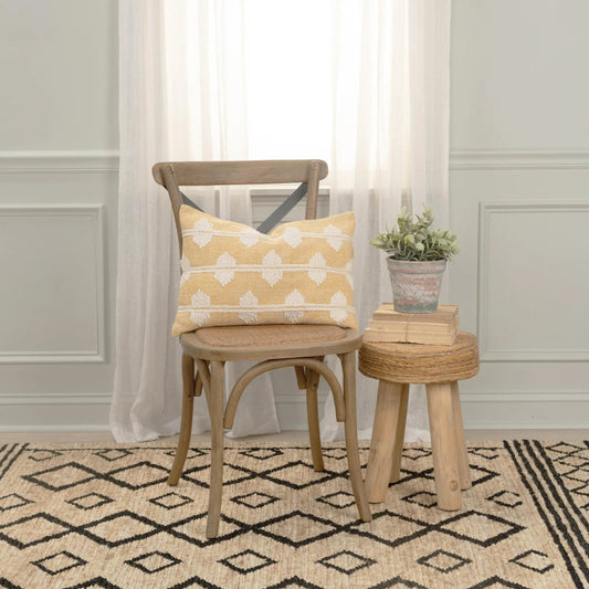 Leake Pillow by HedgeApple Essentials in gold, yellow, marigold. Made from cotton in a eclectic & global style.