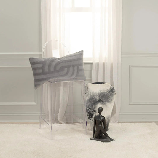 Miller Pillow by HedgeApple Essentials in grey. Made from cotton, polyester in a modern style.