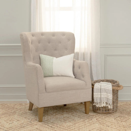 Otero Pillow by HedgeApple Essentials in green. Made from cotton in a transitional style.