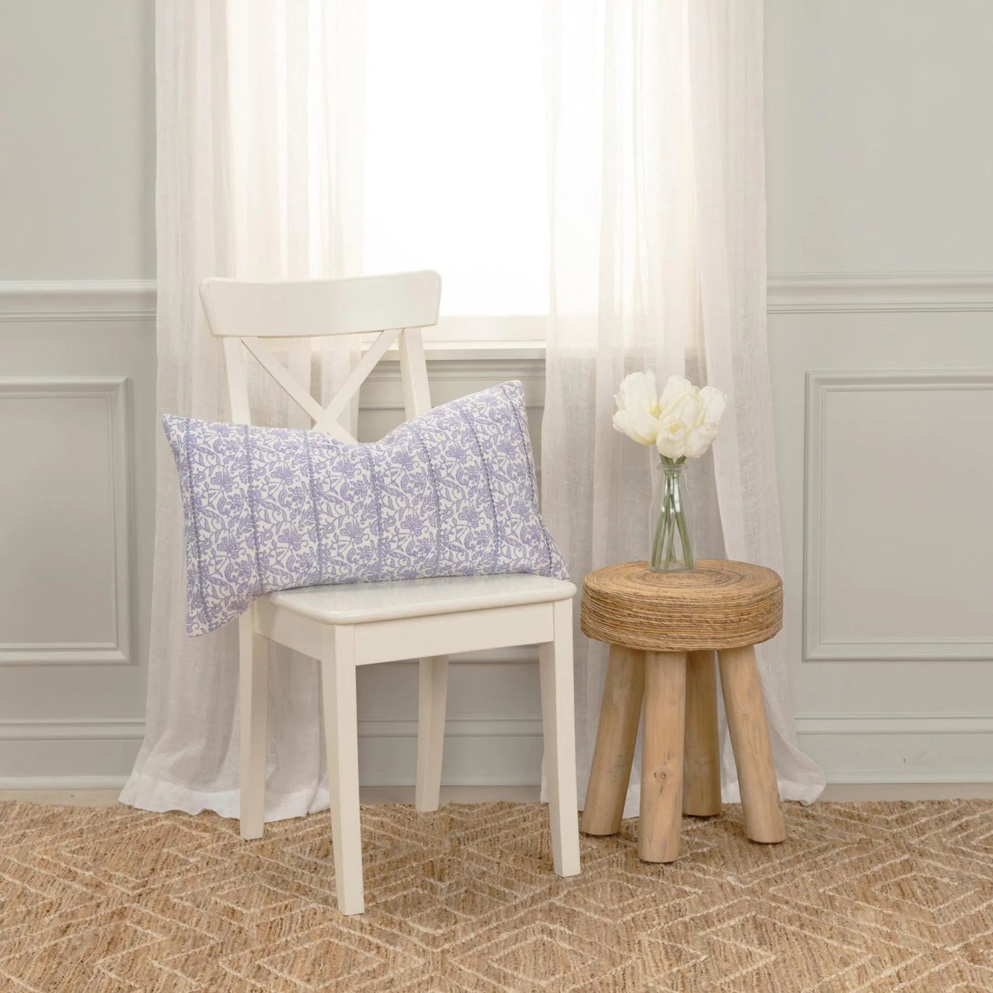 004 SI-2438941 | Lifestyle | Mecosta Pillow by HedgeApple Essentials in violet. Made from cotton in a traditional style.