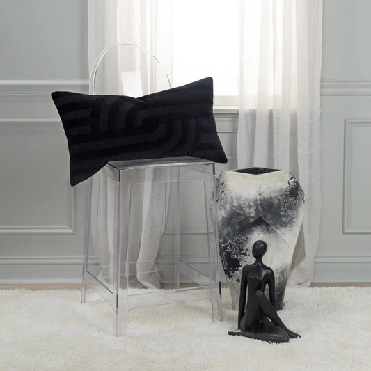 Kingery Pillow by HedgeApple Essentials in black. Made from cotton, polyester in a modern style.