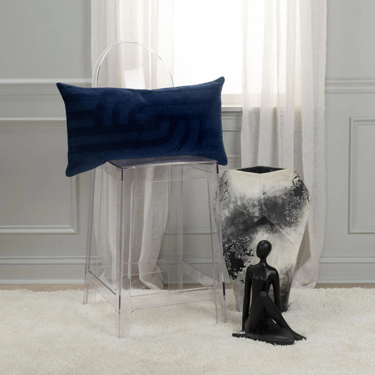 Miller Pillow by HedgeApple Essentials in deep dark blue. Made from polyester, cotton in a modern style.