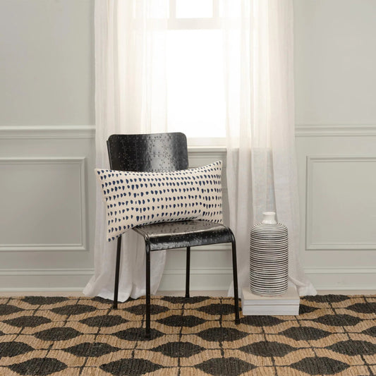 Salinas Pillow by HedgeApple Essentials in blue. Made from cotton in a eclectic & global style.