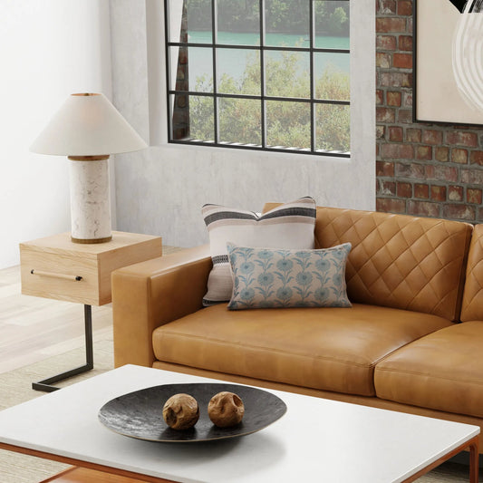 Rossville Indoor/Outdoor Pillow by HedgeApple Essentials in natural, green. Made from polyester slub, polyester in a modern style.