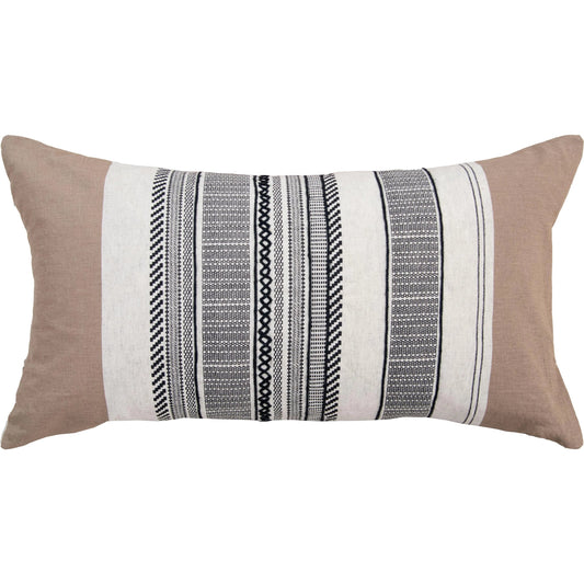 Nantucket Pillow by HedgeApple Essentials in brown, black. Made from cotton, flax in a rustic style.