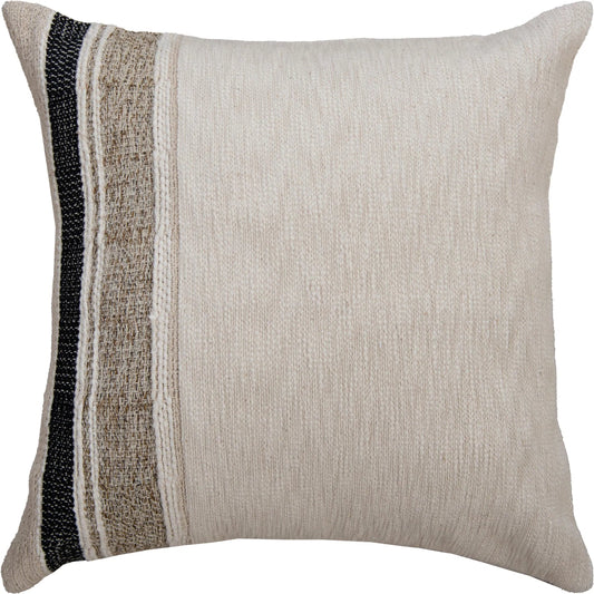 Oconto Pillow by HedgeApple Essentials in natural, brown. Made from yarn dyed cotton woven in a transitional style.