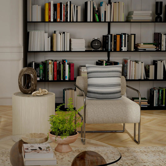 Todd Pillow by HedgeApple Essentials in grey, white. Made from cotton, polyester in a transitional style.