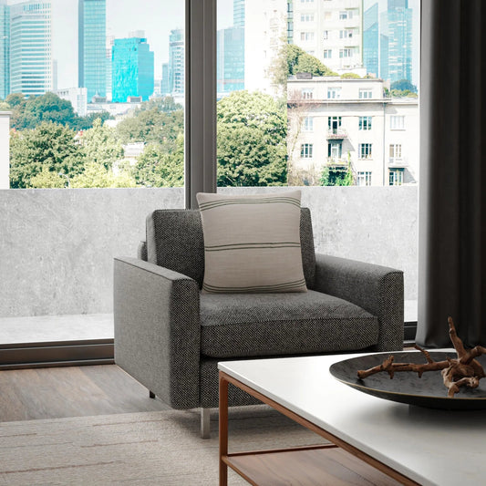 Bucklin Pillow by HedgeApple Essentials in green. Made from cotton linen in a transitional style.