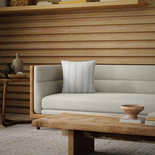 Addison Pillow by HedgeApple Essentials in green, white. Made from polyester, cotton slub in a transitional style.