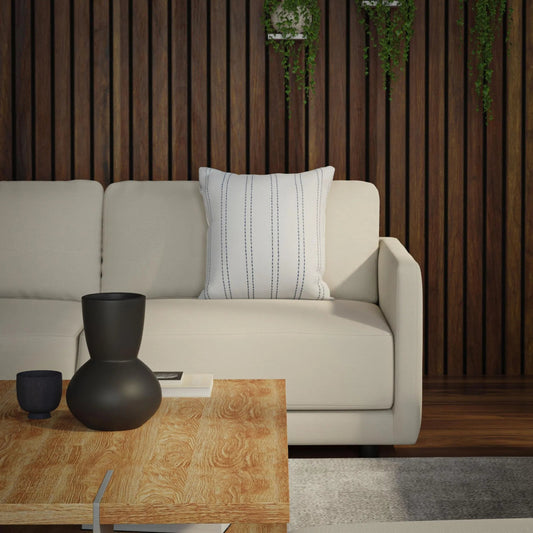 Maricopa Pillow by HedgeApple Essentials in blue, navy, white. Made from polyester, cotton slub in a transitional style.