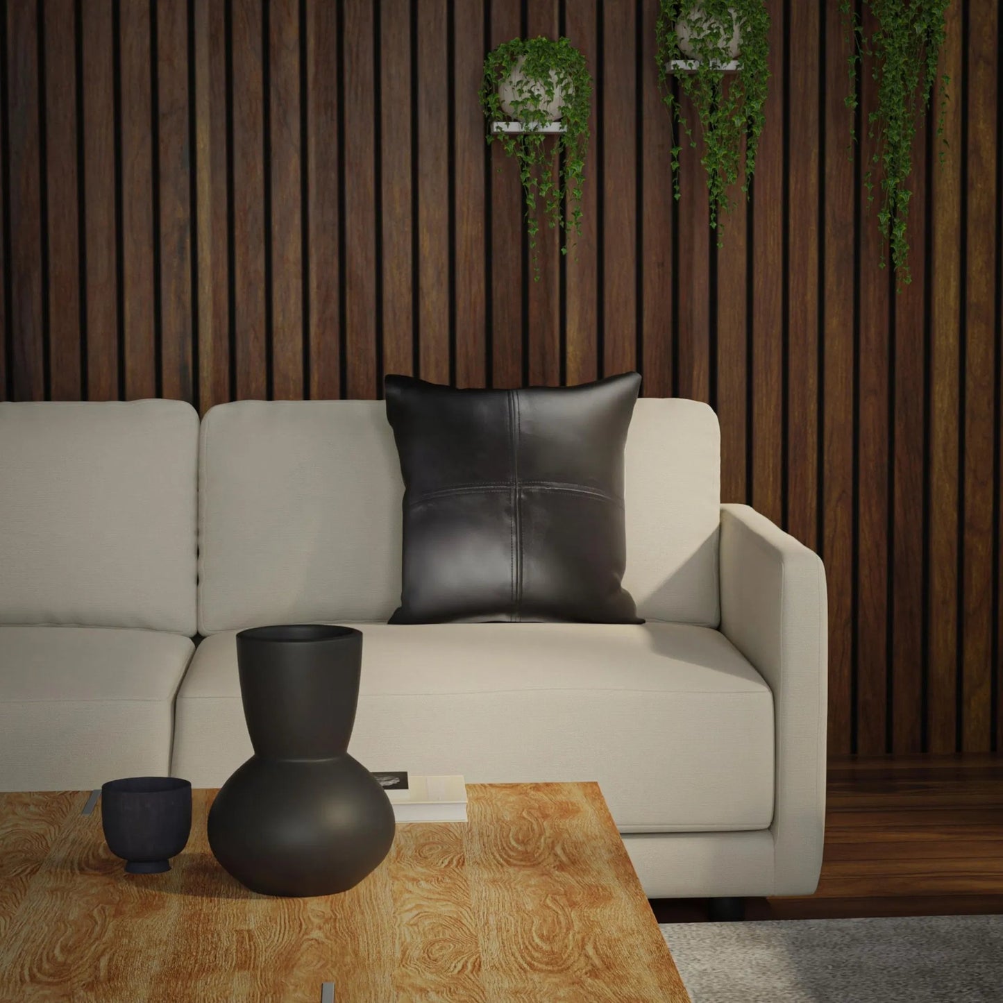 005 SI-2296014 | Lifestyle | Pendleton Pillow by HedgeApple Essentials in black. Made from faux leather in a eclectic & global style.
