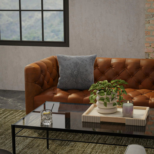 Hope Pillow by HedgeApple Essentials in light grey, grey. Made from polyester, cotton texture in a eclectic & global style.