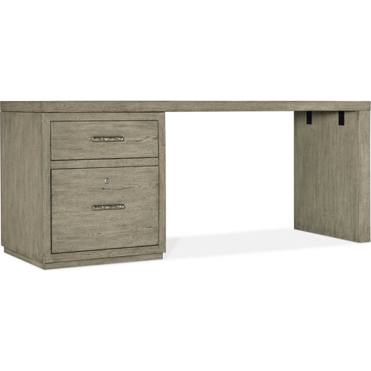 001 SI-1900757 | Primary Silo | Linville Falls Desk - 72" Top-Small File and Leg by Hooker Furniture in mink. Made from oak veneers in a modern style.