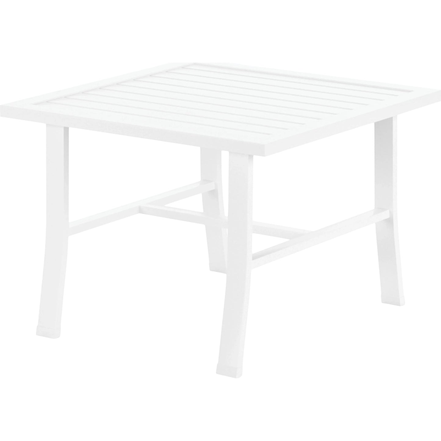 001 SI-2167201 | Primary Silo | Bristol Outdoor End Table by Sunset West in white. Made from aluminum in a modern style.