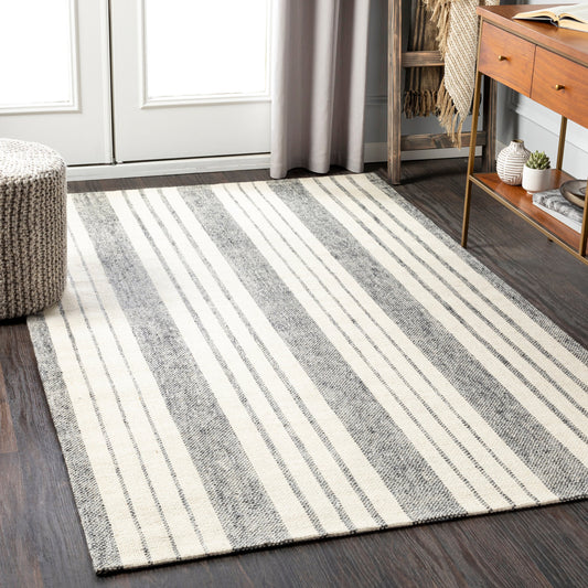 Tartan Rug - 27256 by Livabliss in light gray, gray, black. Made from 50% viscose, 50% wool in a unique style.