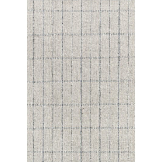 Tartan Rug - 32085 by Livabliss in oatmeal, slate. Made from main: 50% viscose, main: 50% wool in a unique style.